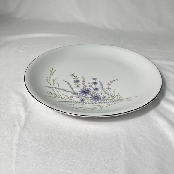 Vtg HIRA China Fontaine 12" Chop Plate Round Platter Serving Dish Purple Pink - Picture 2 of 9